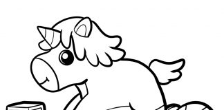 toy unicorn coloring page - thumbnail ver 1