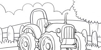 tractor coloring sheet - thumbnail