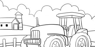 tractor picture to color - thumbnail