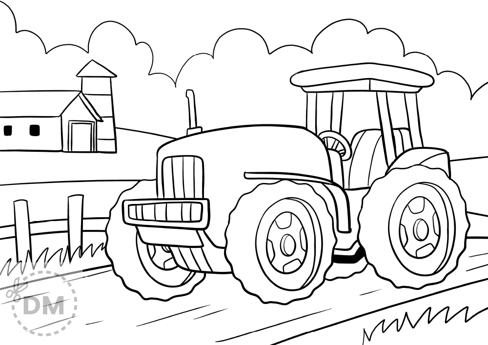 Paint one tractor stock illustration. Illustration of coloring - 104182805