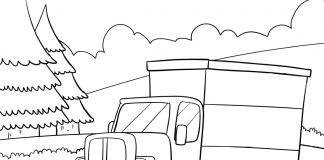 truck coloring page - thumbnail