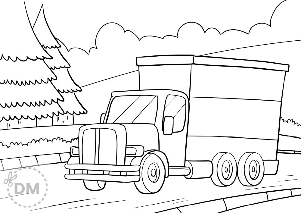 Leo the Truck coloring with boxes  Truck coloring pages, Coloring