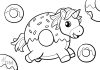 unicorn donut coloring page - thumbnail ver 1