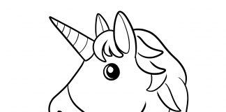 unicorn emoji coloring page - thumbnail ver 1