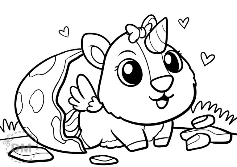 Unicorn Hatchimals Coloring Page  for Kid to Color For Free!