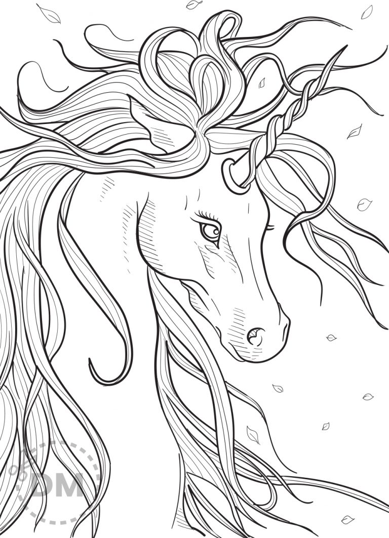 Unicorn Head Coloring Page For Teens and Adults Unicorn Head Coloring Page For Teens and Adults