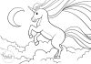 unicorn in clouds - coloring sheet - thumbnail