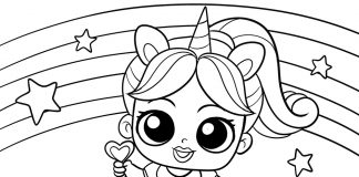 unicorn lol doll coloring page - thumbnail ver 1