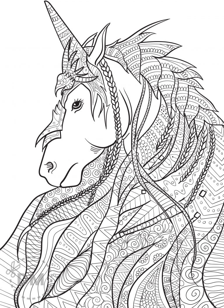 Unicorn Mandala Coloring Page For Teens and  Adults