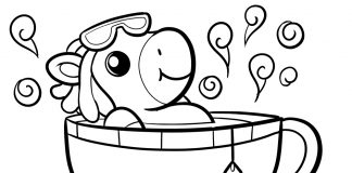 unicorn poop emoji coloring page - thumbnail ver 1