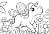unicorn with wings coloring page - thumbnail ver 1