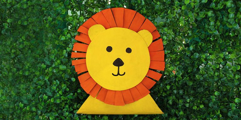 Paper Plate Lion Face Stand Step-by-step instruction