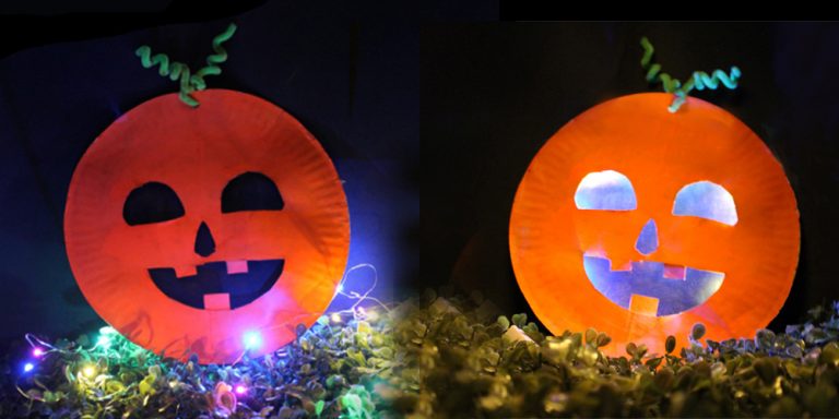 Paper Plate Pumpkin DIY Lantern for Kids  and Adults