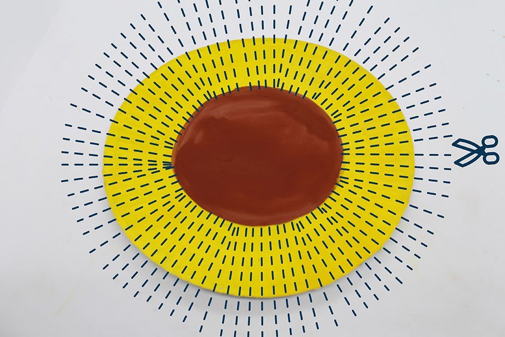 How to Make a Paper Plate Sunflower - Step 6