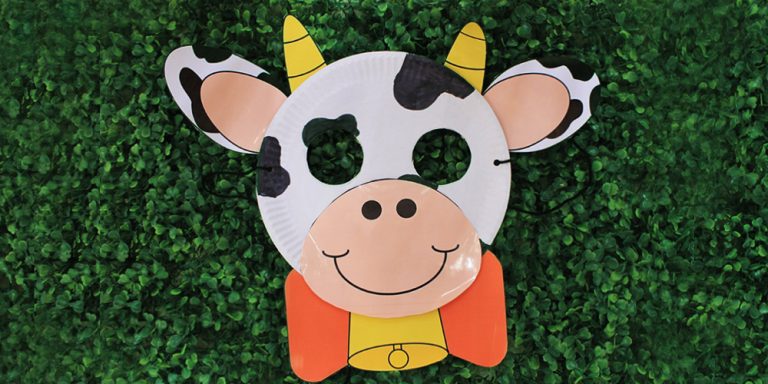 Cute Paper Plate Cow Mask with Free Printable