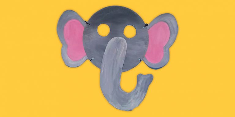 Easy Paper Plate Elephant Mask with Free Printable