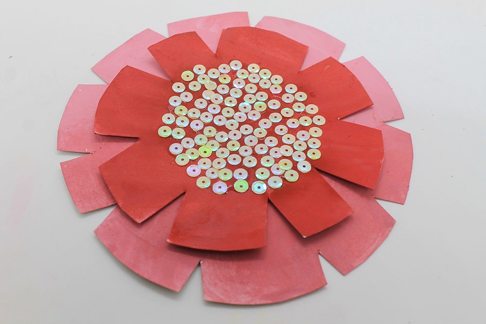How to Make a Paper Plate Flower - Step 18