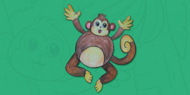 Easy Paper Plate Monkey Toy with Free Printable