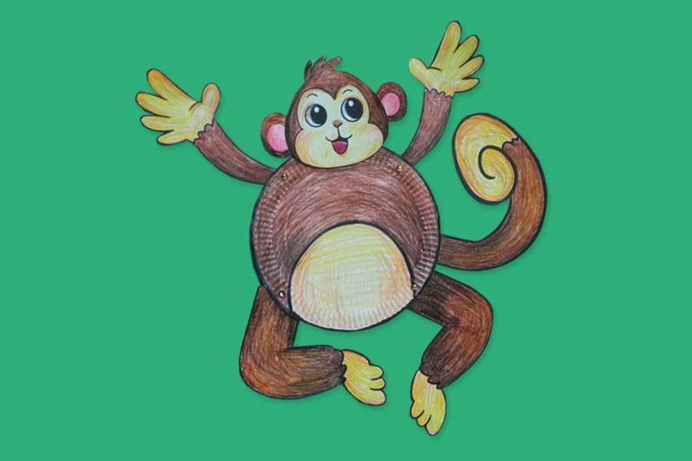 How to Make a Paper Plate Monkey - Finish