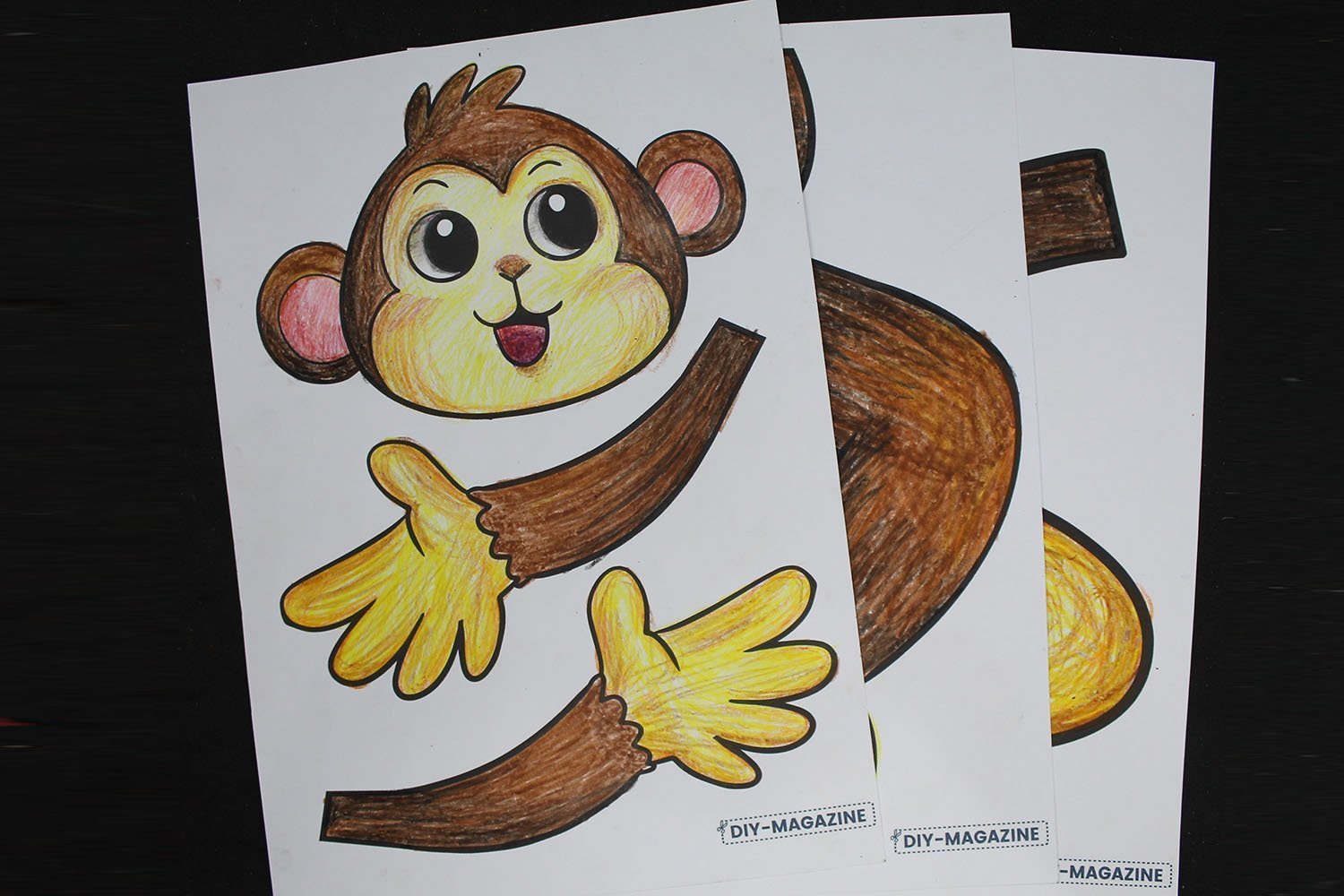 How to Make a Paper Plate Monkey - Step 10