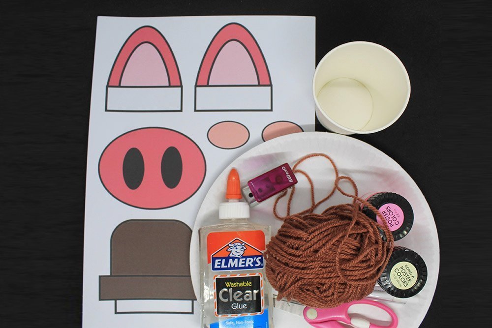 How to Make a Paper Plate Pig - Materials