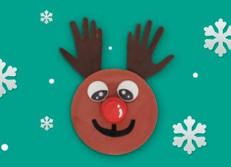 Paper Plate Rudolph the Red-nosed Reindeer