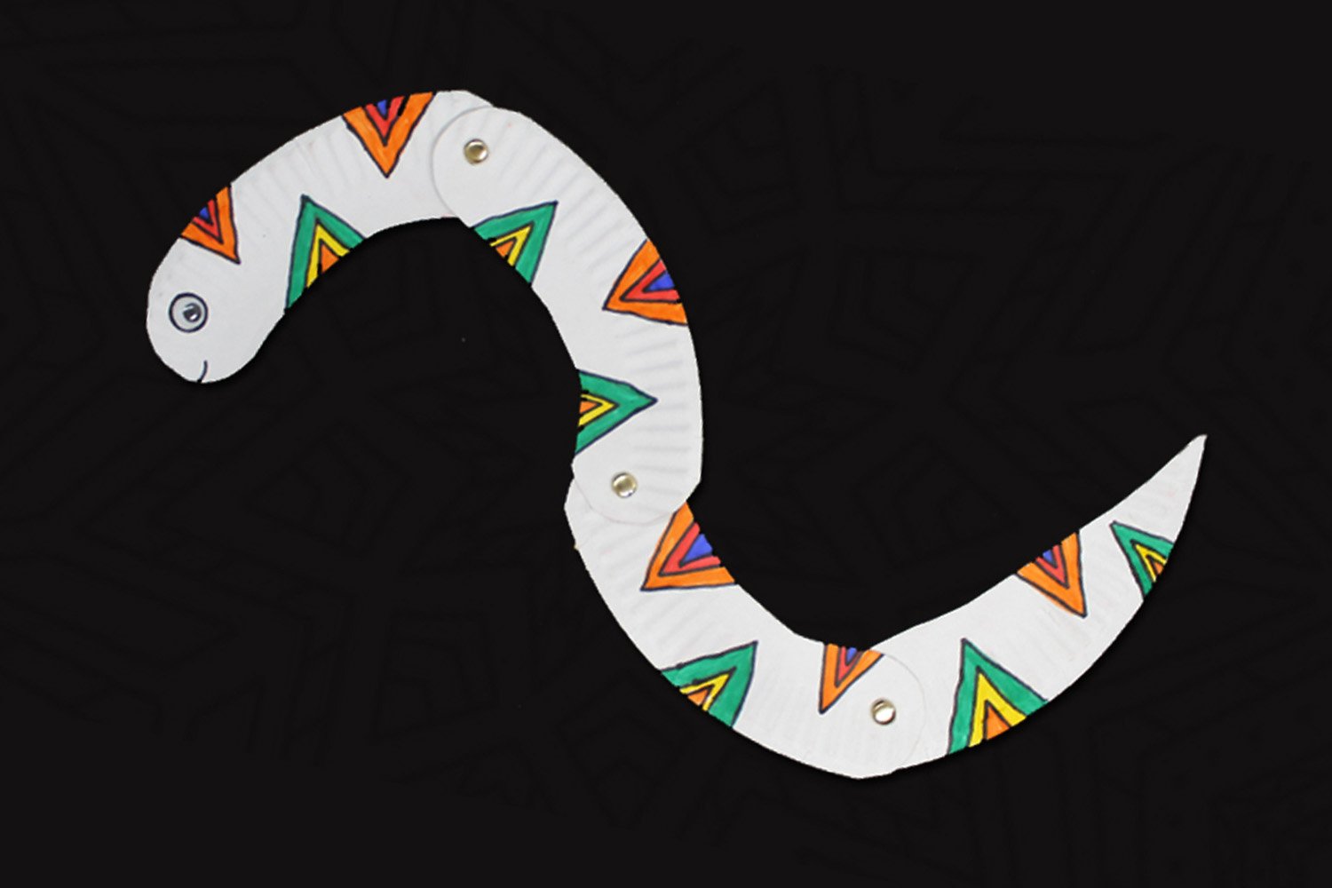 How to Make a Paper Plate Snake - Finish