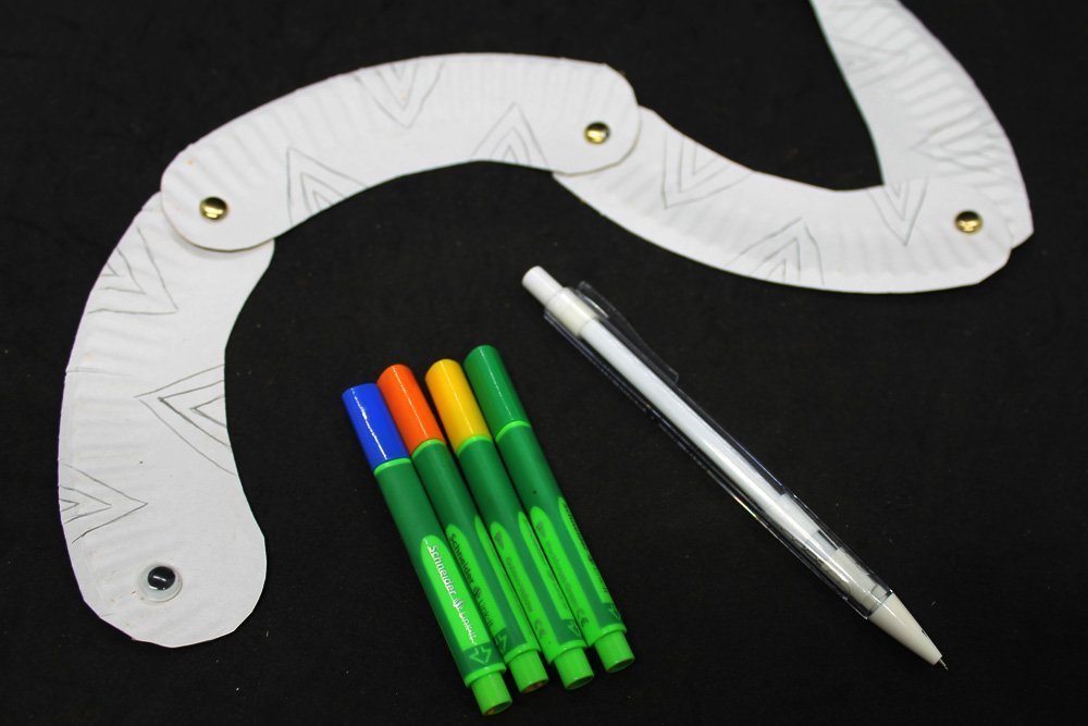 How to Make a Paper Plate Snake - Step 17