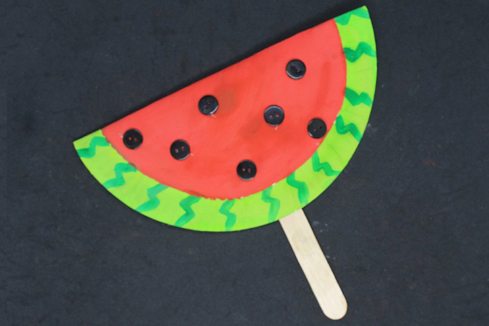 How to Make a Paper Plate Watermelon - Finish