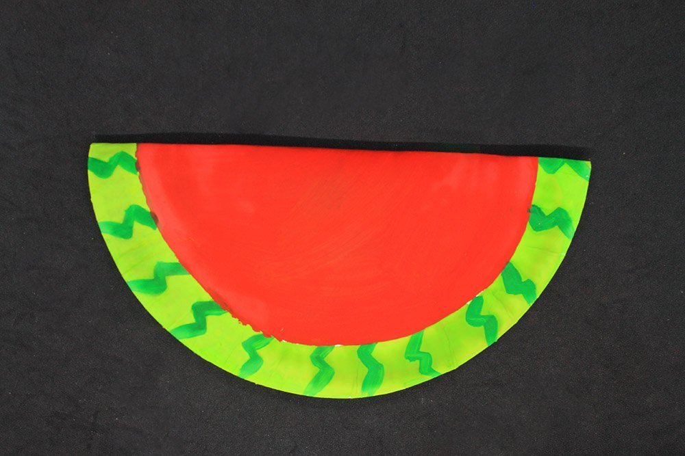 How to Make a Paper Plate Watermelon - Step 7