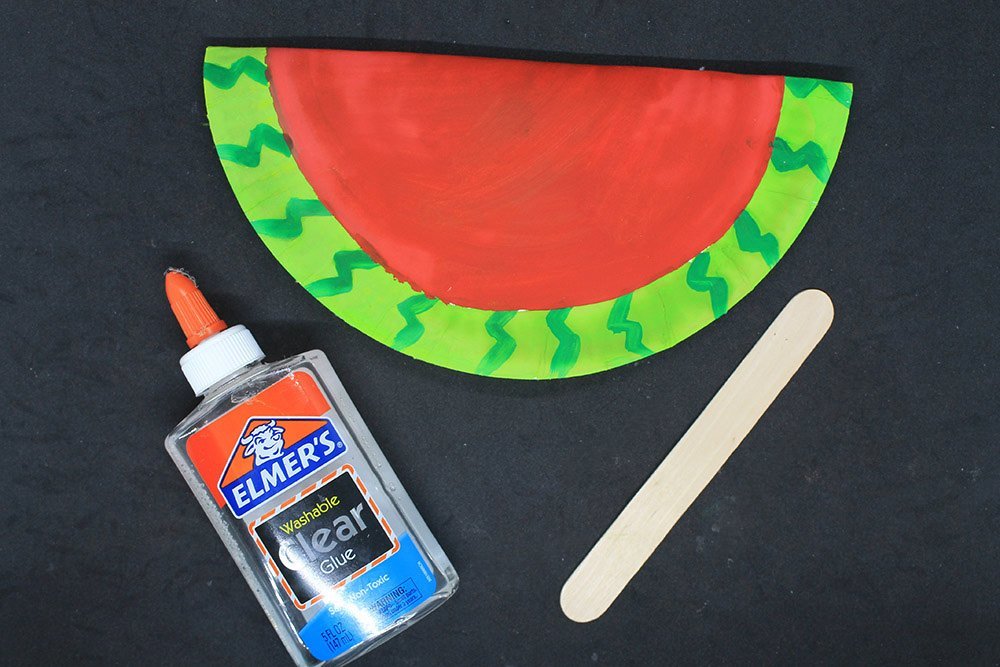 How to Make a Paper Plate Watermelon - Step 8
