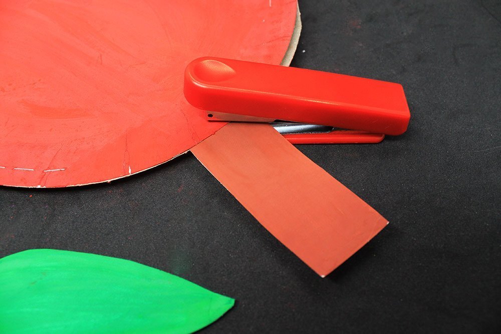 How to fold a Paper Plate Apple - Step 13
