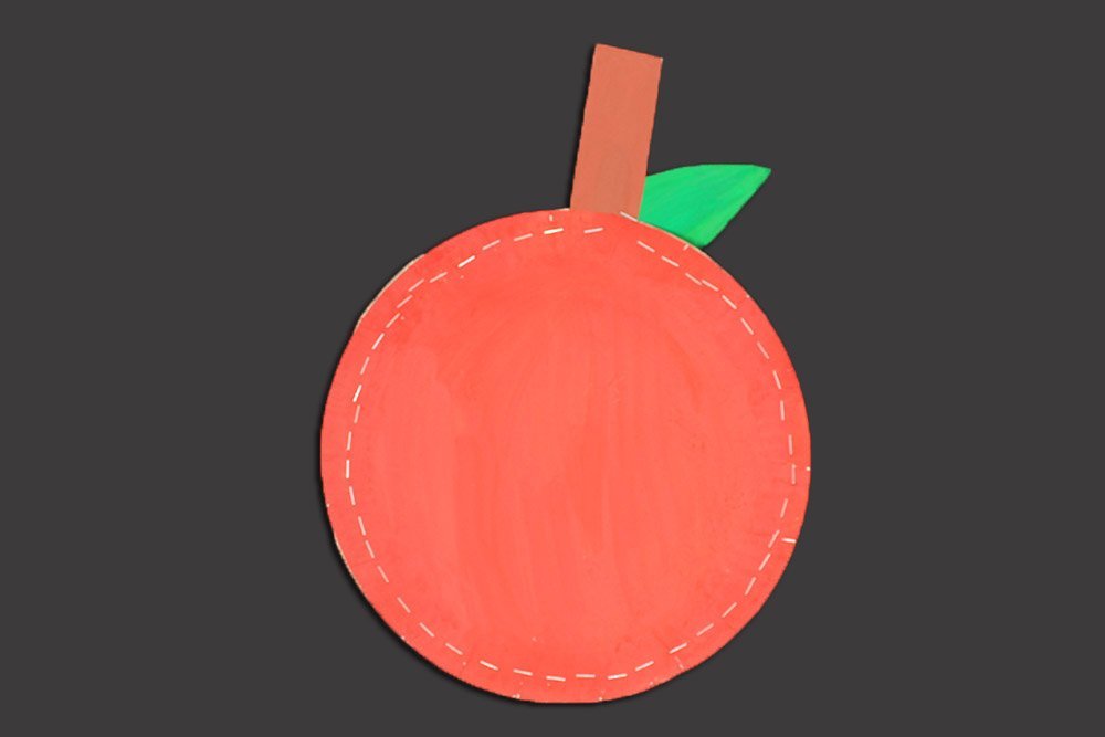How to fold a Paper Plate Apple - Step 15