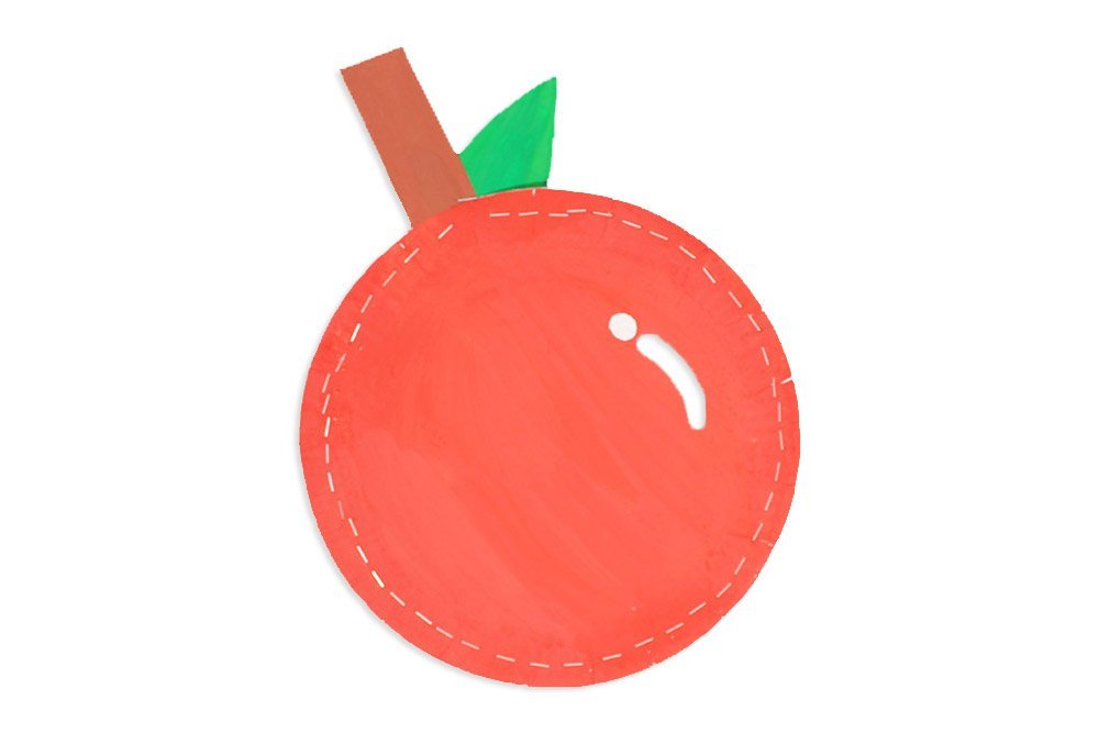 How to fold a Paper Plate Apple - Finish