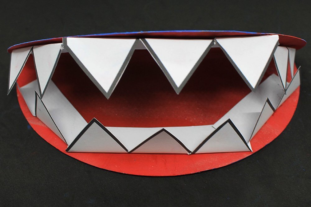 How To Make a Paper Plate Shark - Step 23