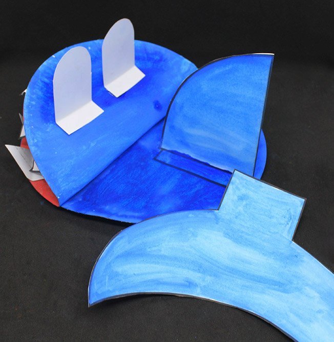 How To Make a Paper Plate Shark - Step 34