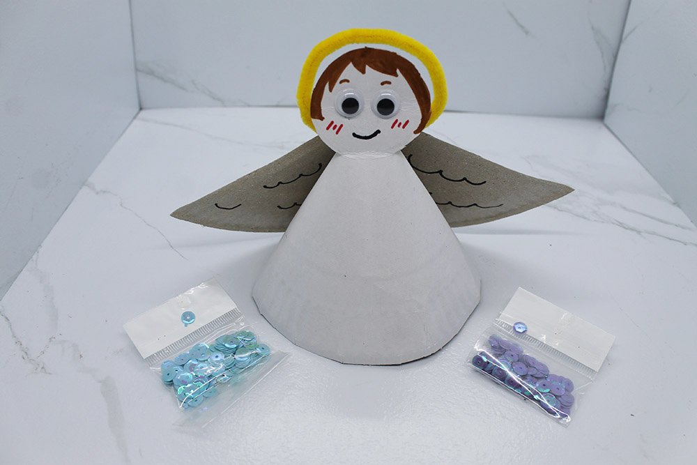 How to Make a Paper Plate Angel - Step 20