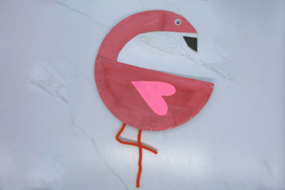 How to Make a Paper Plate Flamingo - Finish