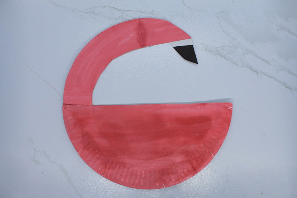 How to Make a Paper Plate Flamingo - Step 18