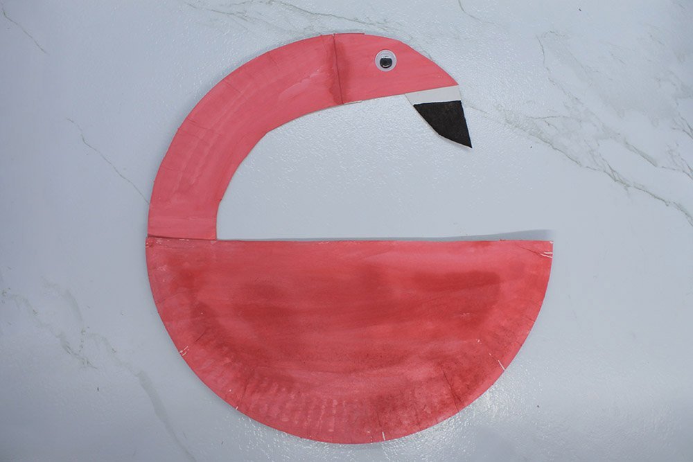 How to Make a Paper Plate Flamingo - Step 20