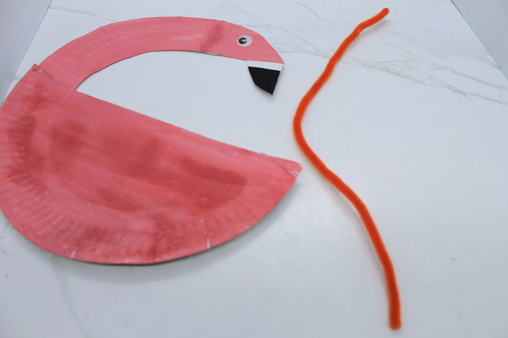 How to Make a Paper Plate Flamingo - Step 21