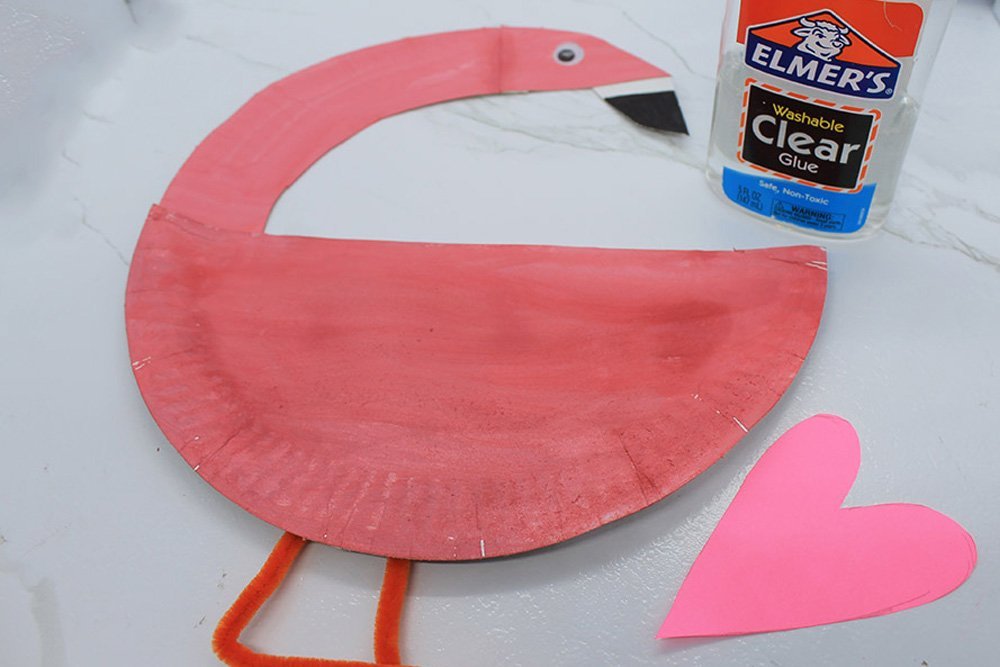 How to Make a Paper Plate Flamingo - Step 28
