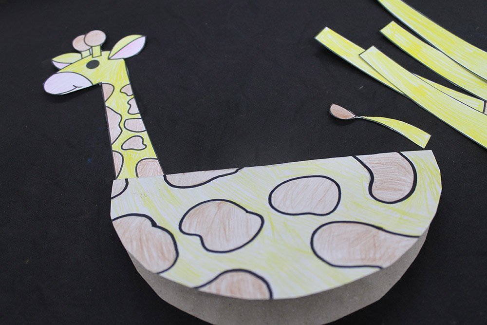 How to Make a Paper Plate Giraffe - Step 21