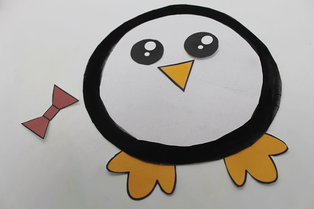 How to Make a Paper Plate Penguin - Step 12