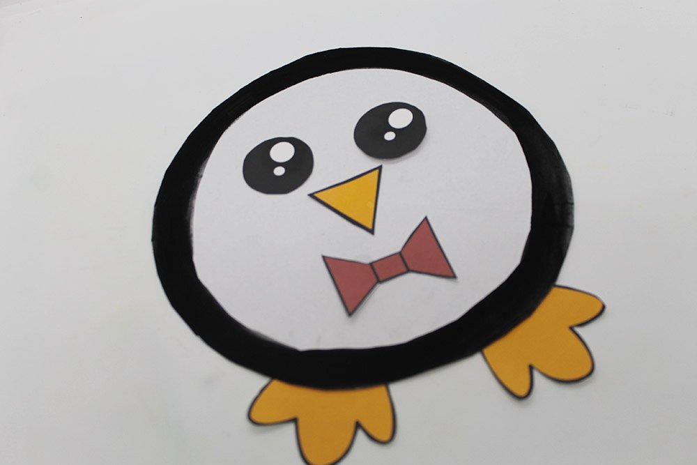 How to Make a Paper Plate Penguin - Step 14