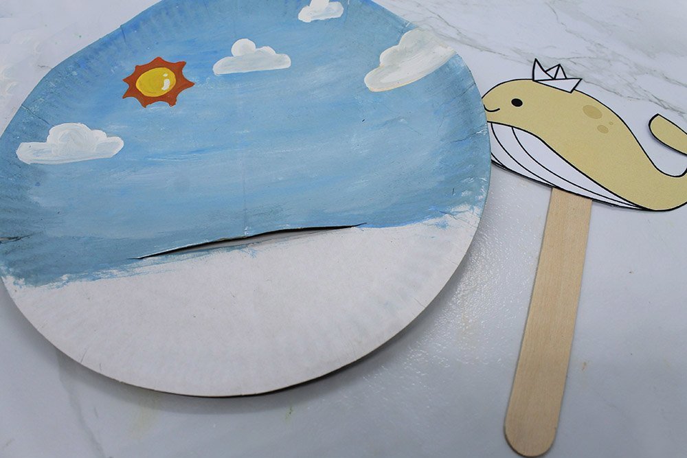 How to Make a Paper Plate Whale - Step 21