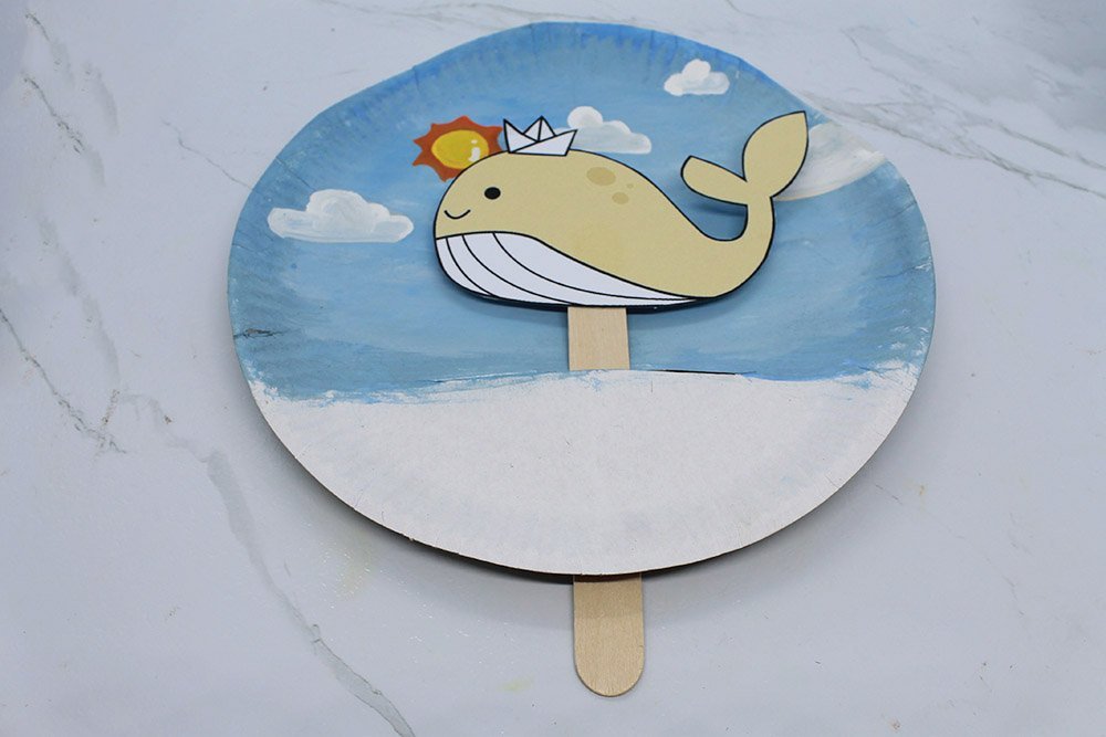 How to Make a Paper Plate Whale - Step 23