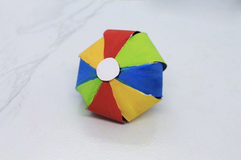 How To Make a Paper Plate Beach Ball - Finish