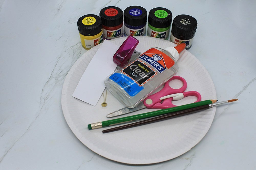 How To Make a Paper Plate Beach Ball - Materials