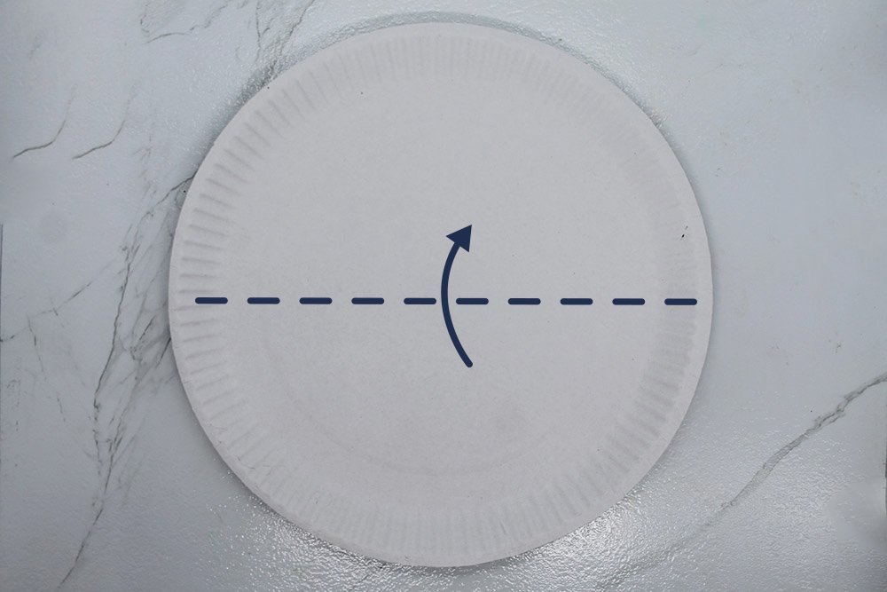 How To Make a Paper Plate Beach Ball - Step 1